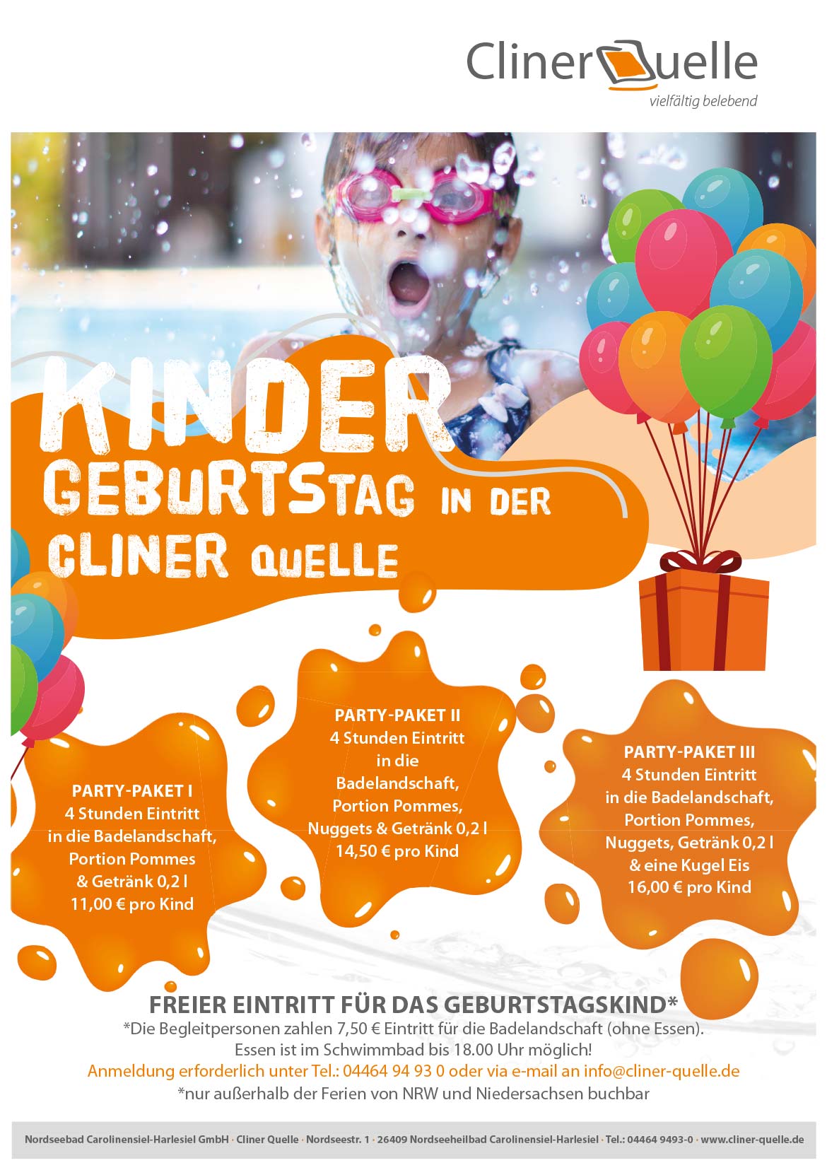 Kindergeburtstag in der Cliner Quelle